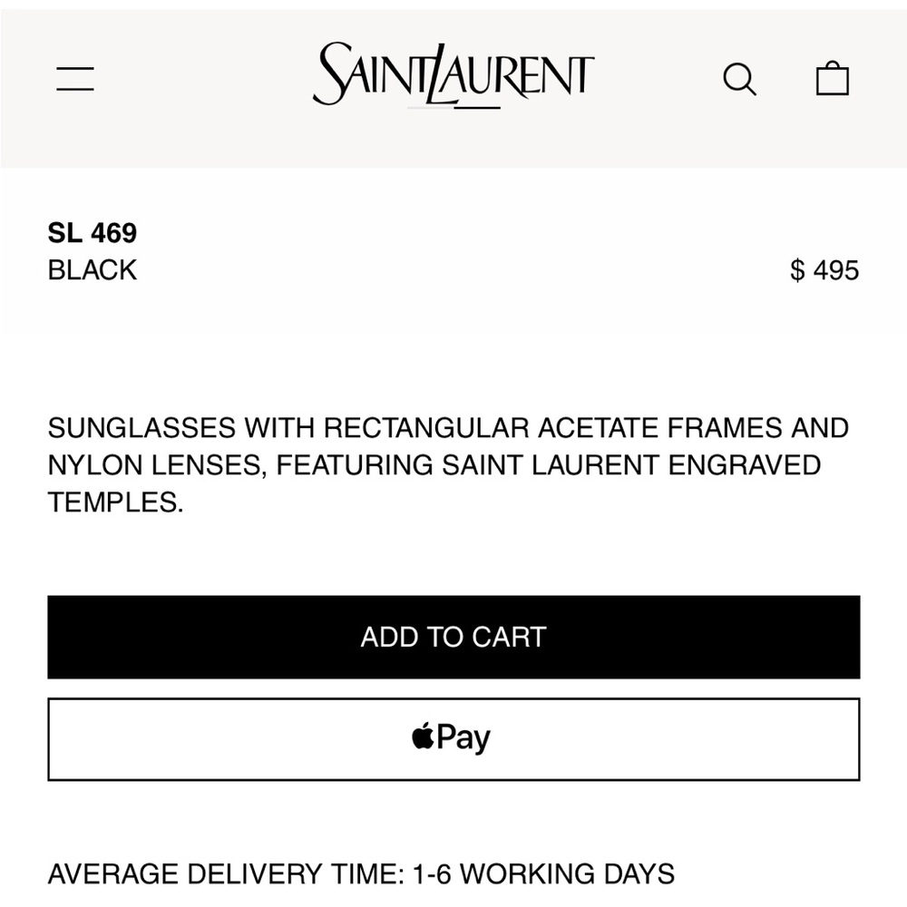 YSL SAINT LAURANT SUN SL 469 001 SUNGLASSES - Picture 3 of 10